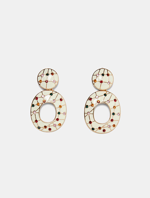 Metal Leaf Earrings - Image 2